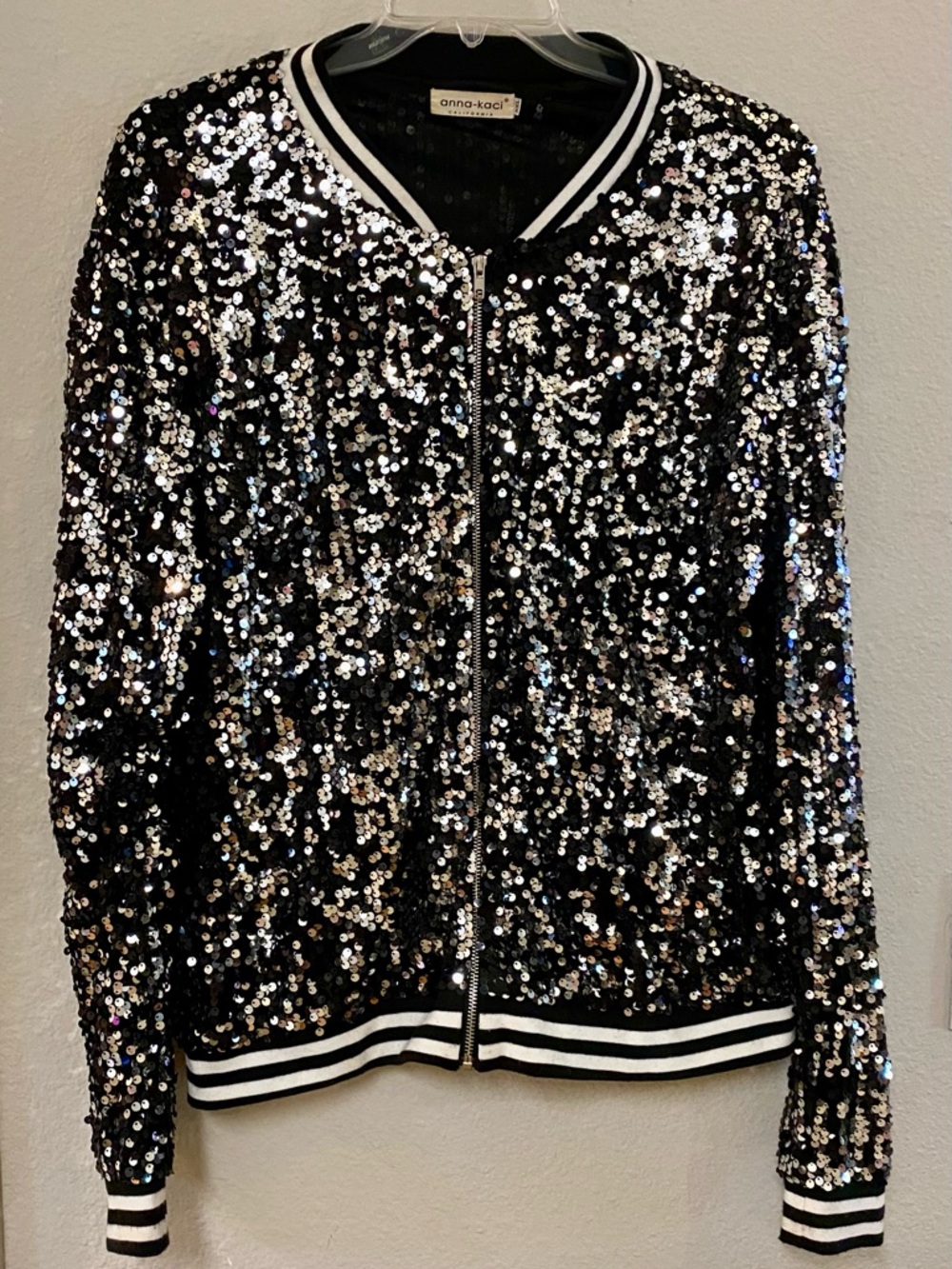 Anna Kaci Sequin Bomber Jacket - Size XXL - EUC!